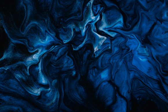 blue and black abstract painting